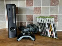 Xbox 360 konsol med 10 st spel