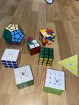 8 st Rubiks kub i olika varianter + tidtagarur