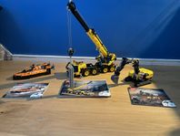 Lego technic, grävmaskin, kranbil, svävare