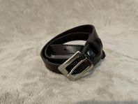 Dark-brown retro belt with silver-colore details