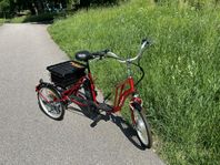 Trehjulig elcykel - 6 växlar - Metallic röd