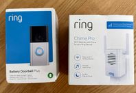 Ring Video Doorbell Plus+Ring wifi extender + Extra batteri 