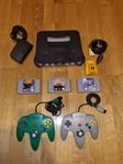 Nintendo 64 inkl 3st spel , 2st kontroller , rumble pack 