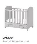 MAMMUT Crib with box, Gray,60x120 cm