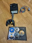 Nintendo Gamecube, inkl 3st spel, kontroll