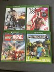 XBOX ONE spel (Minecraft, WWE, Lego Marvel, Battlefield 4)