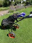 Golfset m vagn. Mizuno 1 o 3. Rac P, Taylor M, 4-9, putters