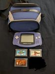 Gameboy advance med 3 spel och väska 