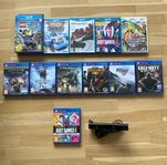 ps4 spel, ps4 kamera, Wii spel och Wii U spel