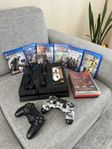 PlayStation 4 500GB + 2 Handkontroller, 6 Spel och 4 filmer!