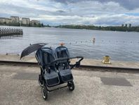 Classic Bugaboo Donkey 2 Blue Melange med tillbehör