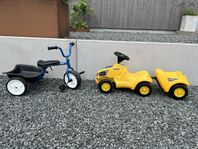 Rolly Toys minitrac med släp och trehjuling 