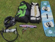 Kite paket - kitesurfing kitar 11m + 14m, bräda, sele, pump