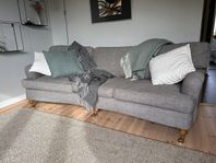 Oxford Delux3-sits soffa svängd