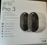 Arlo Pro 3 Vit - 2 kameror samt basstation (modell VMB4540).