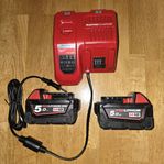 Milwaukee 18V batteri och laddare 