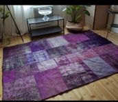 Patchwork matta, plommonlila