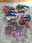 Nerf guns pistoler stor samling med pilar