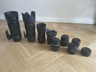 Objektiv och tillbehör för Canon EOS EF - dödsbo