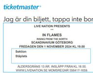 In Flames Göteborg 1 Nov ståplats