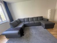 New York U-soffa XL Divan Höger Mörkgrå