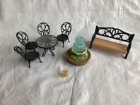 Ornate Garden Table & Chairs + Bench & Fountain - Sylvanian 