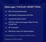 TV4 play+ sport totalt 12 månader gratis (värde 6588:-) 