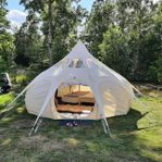 Fantastiskt glamping tält med panoramautsikt mot stjärnorn