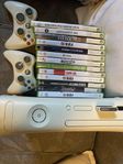 Xbox 360 med 13 spel och 2 kontroller