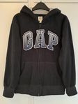 GAP svart fleecehoodie, stl 152