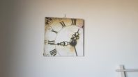 Tavla Picture Clock Klocka Träram Wood frame | 40 x 40 cm