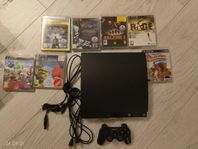 Ps3 Slim 120gb med tillbehör och 7 spel 