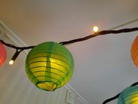 Beautiful string lights with lanterns