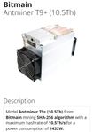 Bitmain Antminer T9+ (Bitcoin)