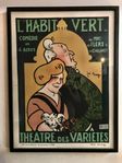 Vintage fransk teater affisch "L'Habit Vert"