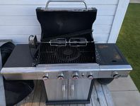 Gasolgrill och grilltunna