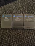 3x original playstation 2 memory cards