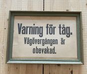 Järnvägsmemorabilia tågskyltar