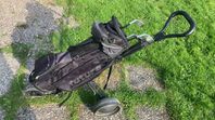 Golfbag vagn och järnklubbor till junior