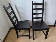 2x Stol Chair Kaustby Solid Wood Massivt trä svart black