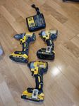 3st Dewalt 18v Maskiner inkl batterier + Laddare