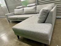 Mio 3-sits soffa med divan Höger Sierra- ljusgrå 