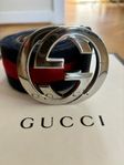 Gucci-bälte - blå-rött Web med G-spänne