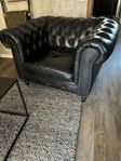 Artwood Chesterfield grupp i svart skinn 