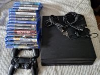 PS4 Pro 1TB med många spel