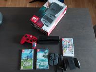 nintendo switch, 3 spel och extra handkontroll