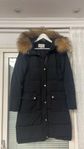 Vila black winter jacket with real fur, size xs