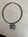 Äkta silver, halsband med blomma 