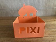 Förvaringsbox PIXI, Orange metall med flodhäst, barnrum