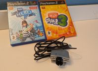 Eyetoy kamera plus 2 spel, allt komplett i fint skick